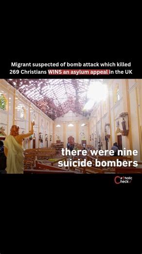 CatholicCheck® on Instagram: "A MIGRANT suspected of a bomb attack has won an asylum appeal. The Sri Lankan arrived in the UK in 2022, claiming he and his wife were persecuted back home. He had been arrested in his native country over the IS Easter bombings which killed 269 people — including British citizens — in April 2019. The Home Office refused him asylum following a hearing but he successfully appealed at the immigration Upper Tribunal in Birmingham. The migrant, named only as ‘YA’, argued