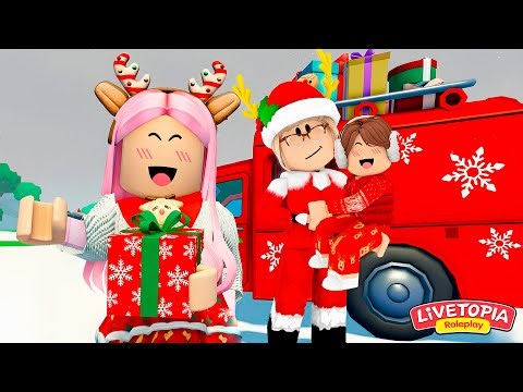 ROTINA ENTRGANDO PRESENTES DE NATAL! Family Roleplay LIVETOPIA - ROBLOX