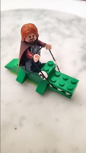 lego boromir riding an alligator lord of the rings lotr minifigure