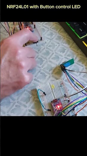 NRF24L01 wireless button-controlled LED using Arduino Nano