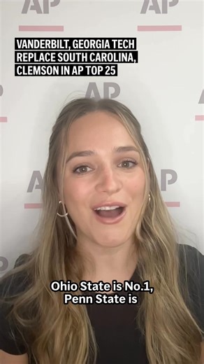 14K views · 33 reactions | Three key upsets shuffle the AP Top 25. Georgia Tech and Vanderbilt break into the rankings, pushing Clemson and South Carolina out. Notre Dame falls to No. 24 after a Saturday night loss to Texas A&M. | AP | Facebook