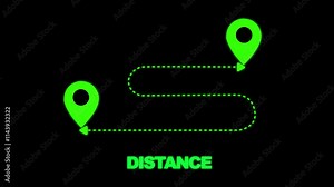 Measuring distance length dotted line animation, Tourism and travel concept animation location mark point. Social Distancing Measuring distance length dotted line animation, alpha channel