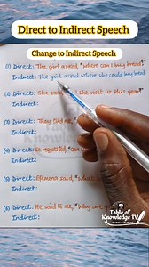 Change to Indirect Speech. YouTube: https://www.youtube.com/@TableofKnowledgeTV | Table of Knowledge TV