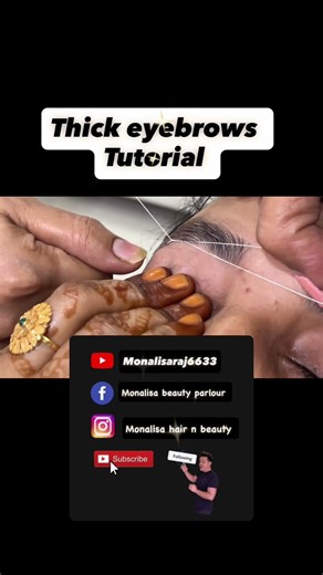 Thick eyebrow tutorial moti eyebrows kese banaye threading tutorial for beginners #eyebrowthreading