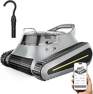 Robotic Pool Vacuum for Inground Pools: 2025 Upgraded Cordless Robot Robotic Pool Cleaners 180W Suction Auto Vacuums Wall Climbing Waterline Scrubbing Cleaning 150 Mins Long Battery Up to 2,000 sq.ft