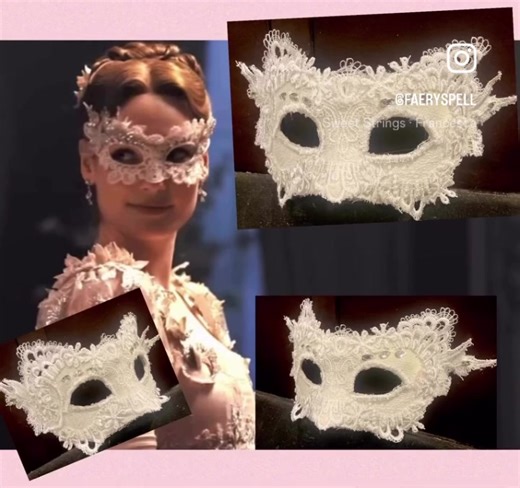 Francesca Masquerade Mask 🌹 Shop link: https://faeryspellcreations.storenvy.com/collections/2018575-masks #masquerademask #venetianmask #bridgerton #francesca #bridgertonball