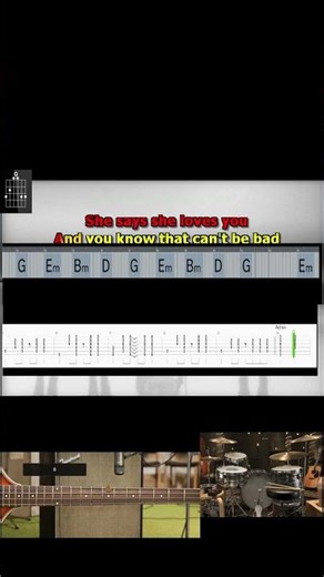 She loves you Beatles instrumental plus isolated Paul original Vocal special lyrics chords tabs