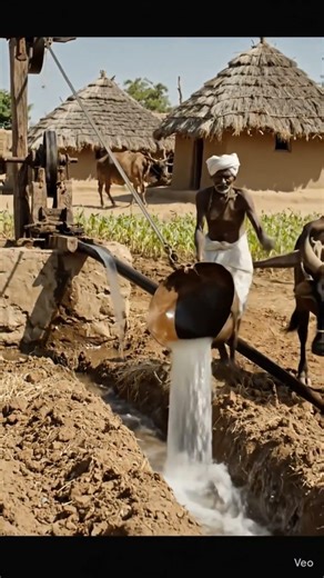 "indian farmer preserving 250-year-old irrigation traditions with bullock-powered chadas🚜💧"#viral"