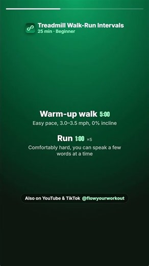Run-Walk 25 min Beginner\r\n\r\nGet your fitness journey started with 25 min of treadmill walk-run inter