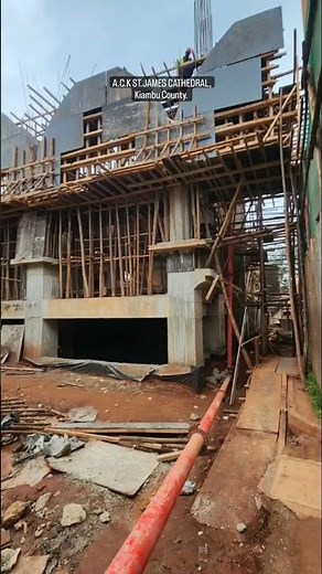 Church construction process in architecture design.