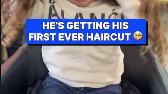 Five-year-old gets emotional getting first ever haircut