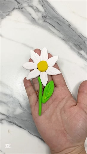 Making a Tiny Polymer Clay Daisy — So Satisfying! #shorts #polymerclay #polymerclaydaisy