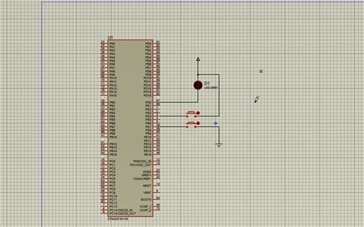 单片机STM32F4通过按键实现LED灯的控制