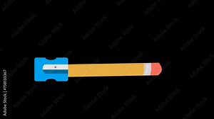 Animation of how to shave a pencil with a shavings