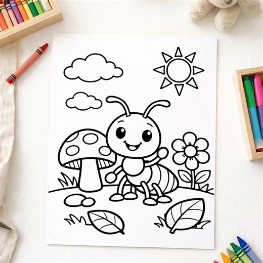 Ant Coloring Pages for Kids: Instant PDF Download - Etsy