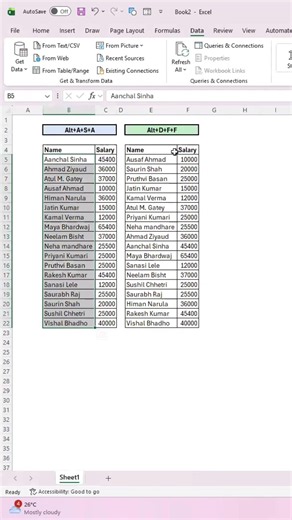 Excel Data Sorting this n 10 Second 🔥 ! A to Z and Z to A Sorting Tricks #exceltips