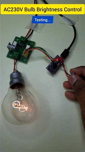 AC230V bulb brightness control using Arduino 🔥 #circuitstories #experiment #arduino #dimmer