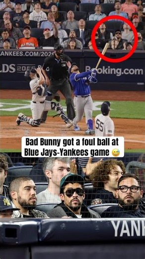Bad Bunny left Game 3 with a souvenir 😂⚾️ (via @MLB)