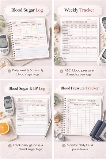 Blood Sugar Management, Blood Sugar Digital Planner Printable | Glucose Tracker Log Book PDF | Diabetes Journal | Daily Weekly Monthly - Etsy