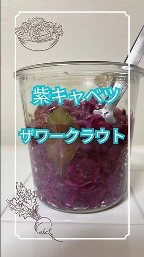 整腸作用力の高い「ザワークラウト」 #紫キャベツ#エイジングケア#腸内環境#乳酸発酵 詳細は点々３つの説明に記載してあります
