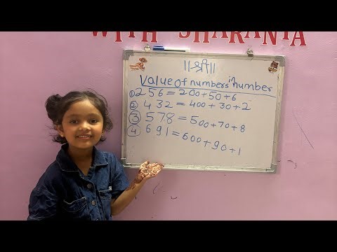 Value of numbers in number places with examples