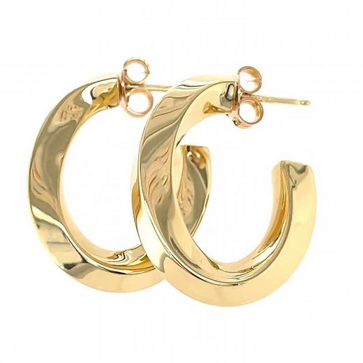 Tiffany & Co. 18k Yellow Gold Knife-Edge Twist Hoop Stud Earrings
