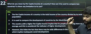 22 What do you mean by Per Capita Income of a country? How can ... | Filo