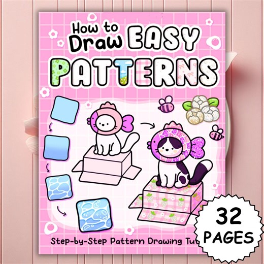 Coloring Book How to Draw Patterns: 32 Easy Eye-catching Pages, Digital Download, Printable PDF   PNG, Fun Relaxing, Coco Wyo Style - Etsy