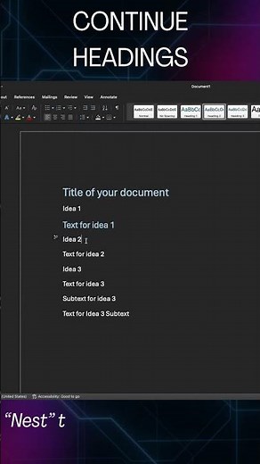 Make Accessible Microsoft Word headings