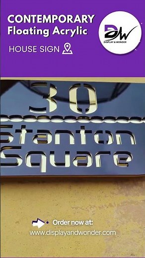 Contemporary Floating Acrylic House Signs | Custom Curb Appeal