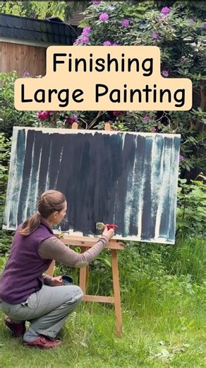 Finishing a Large Abstract Painting