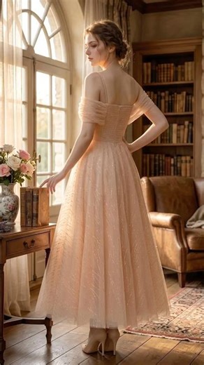 Essy Tulle Off Shoulder Midi Dress | Elegant Wedding Guest Dress by Aunomay