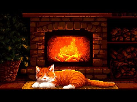 Chill Pixel Fireplace ✨ | Cozy Pixel Fire for Deep Relaxation & Sleep