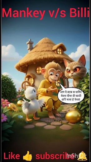 Mankey and Billi ka #shorts #aivideo #cartoon #youtubeshorts