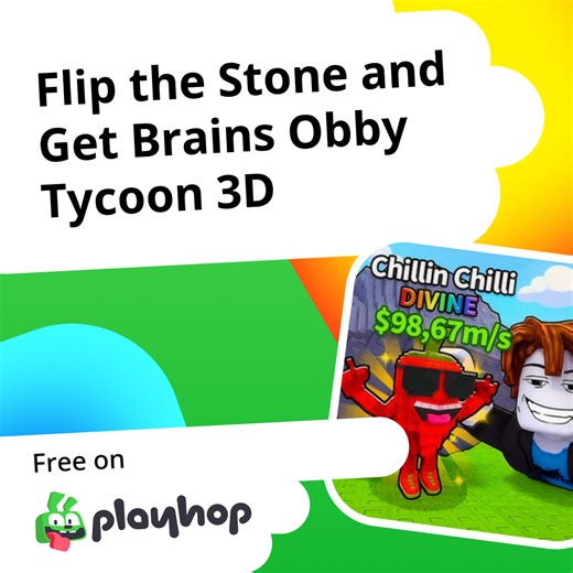 Flip the Stone and Get Brains Obby Tycoon 3D: Play Online For Free On Playhop