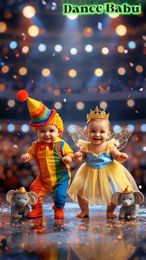 Cutest Baby Dance Performance in Colorful Costumes | Adorable Clown & Princess Duo #Shorts