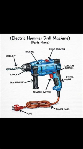 Electric hammer drill machine #machine #machinelearning #learning #skills
