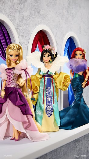 Mattel Creations on Instagram: "Disney's Ariel, Mulan, and Rapunzel reimagined in haute couture as their iconic styles take on a modern twist.​ Celebrate style with our Disney Enchanted Elegance Collection on August 7 at 9am PT at MattelCreations.com. #MattelCreations"