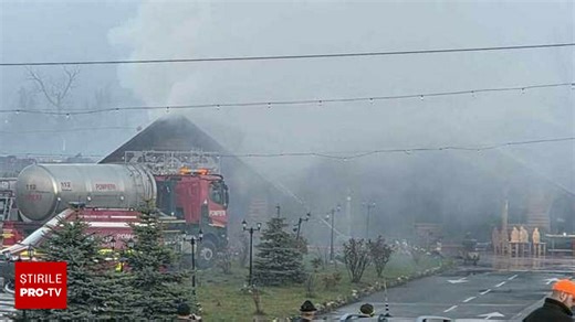 Incendiu la o pensiune din Gura Humorului. O persoană a fost găsită carbonizată. Opt autospeciale de stingere au intervenit