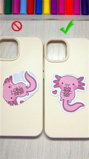 Sticker Deco – Messy vs Perfect: Pink Axolotl 🌸🦎❌✨