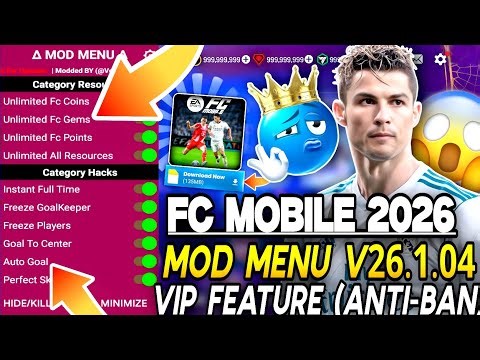FC Mobile 26 Mod Menu V26.1.04 🔥 Unlimited Money & FC Points | Latest 2026 Update