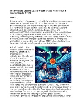 Space Weather & STEM - No Prep - Worksheet - 100% Editable