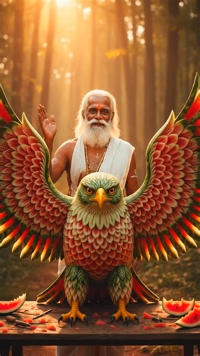 Amazing Watermelon Hawk Carving 🦅🍉 | Cinematic Art #craft #carving #art