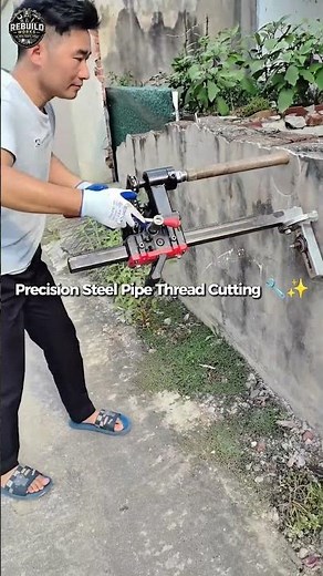 Powerful Pipe Threading Machine Demo 🔩⚙️ #PipeThreading #Construction #Tools