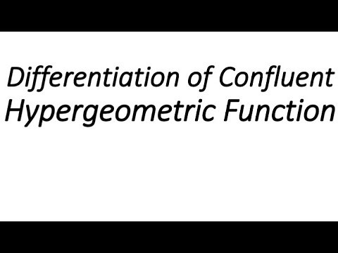 Differentiation of Confluent Hypergeometric Function