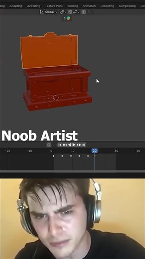Noob 🆚Pro : 3D Box #b3d #blender #tutorial