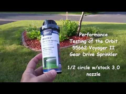 Orbit 55662 Voyager II Gear Drive Sprinkler Performance Test - Cup Test