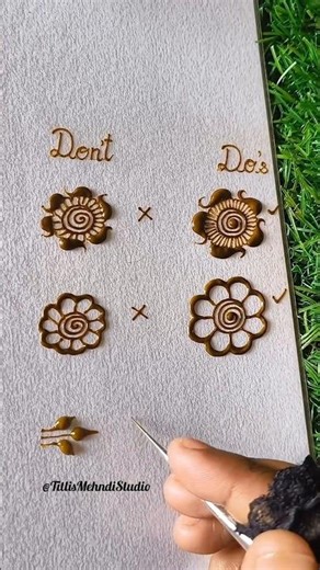 Don't ❌ vs Do ✅ in mehndi || basic flowers for beginners #mehndi​ #flower​ #art​ #shorts​ #ytshorts​