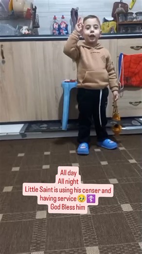 Little.Saints on Instagram: "Kitchen??NO PROBLEM! We make it an Altar All day...all night...little Saint is using Censer and doing service ane Prayers🤩☦️ There is NO LIMITS for a child's imagination... God Bless you☦️"