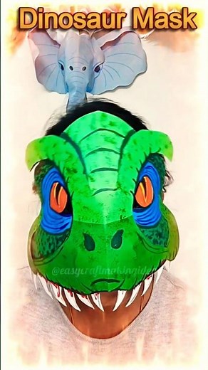 DIY Dinosaur 🦖 Mask | Animal Mask Craft #dinomask #animalcostume #animalmask #papercraft #craft